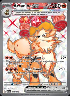 Arcanine ex 224/198 Ultra Rare – Scarlet & Violet Base Set Pokémon card