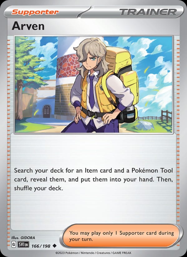 Arven 166/198 Scarlet & Violet Base Set Pokémon card