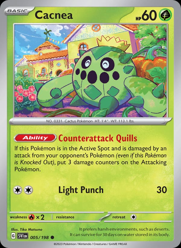 Cacnea 005/198 Scarlet & Violet Base Set Pokémon card