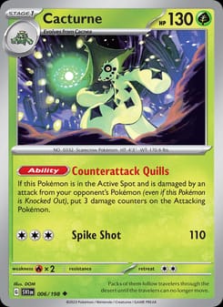 Cacturne 006/198 Uncommon – Scarlet & Violet Base Set Pokémon card