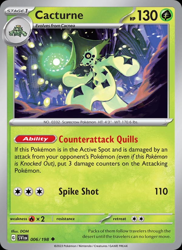 Cacturne 006/198 Scarlet & Violet Base Set Pokémon card