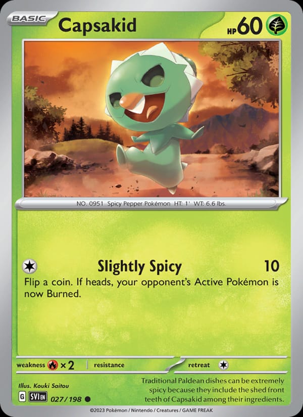 Capsakid 027/198 Scarlet & Violet Base Set Pokémon card
