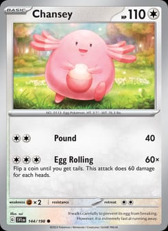 Chansey 144/198 Common – Scarlet & Violet Base Set Pokémon card
