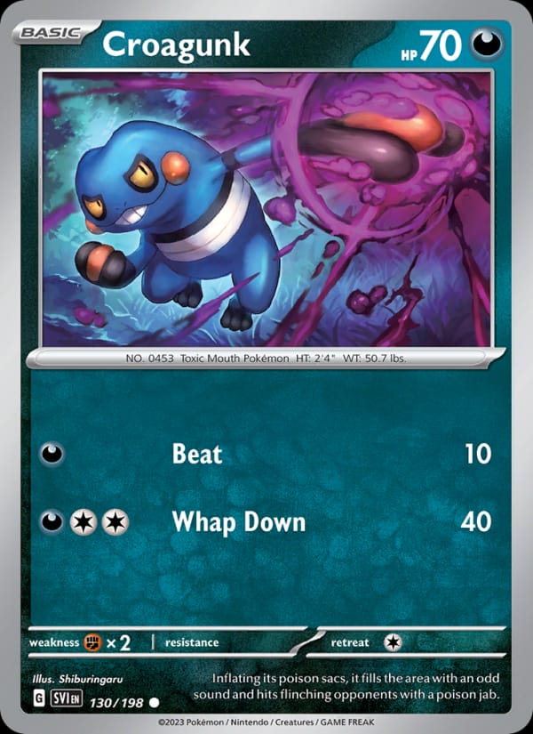 Croagunk 130/198 Scarlet & Violet Base Set Pokémon card