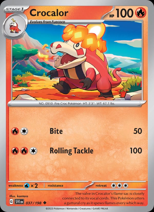 Crocalor 037/198 Scarlet & Violet Base Set Pokémon card
