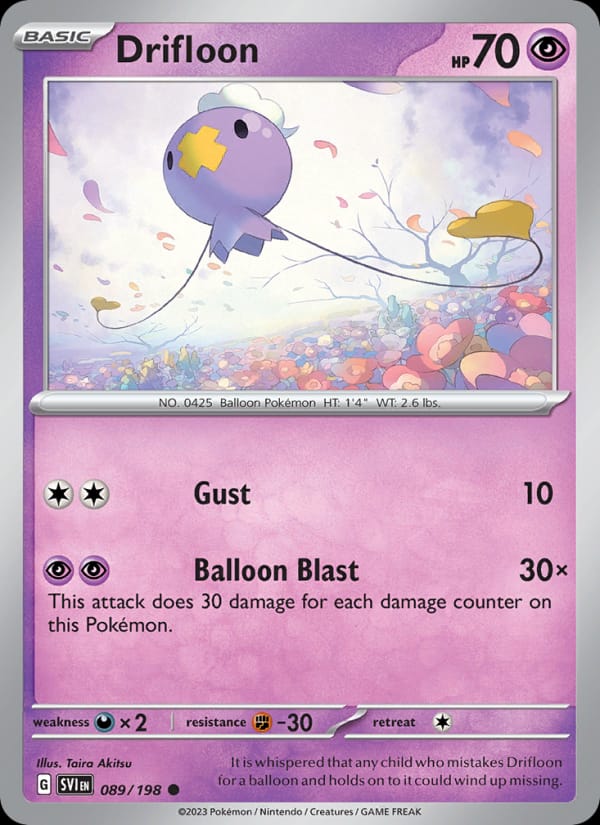 Drifloon 089/198 Scarlet & Violet Base Set Pokémon card