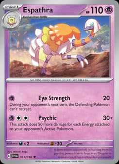Espathra 103/198 Uncommon – Scarlet & Violet Base Set Pokémon card