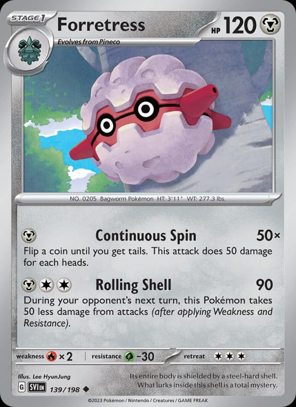 Forretress 139/198 Scarlet & Violet Base Set Pokémon card