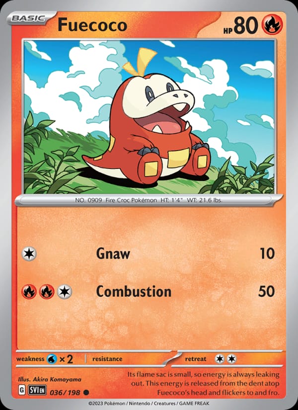 Fuecoco 036/198 Scarlet & Violet Base Set Pokémon card