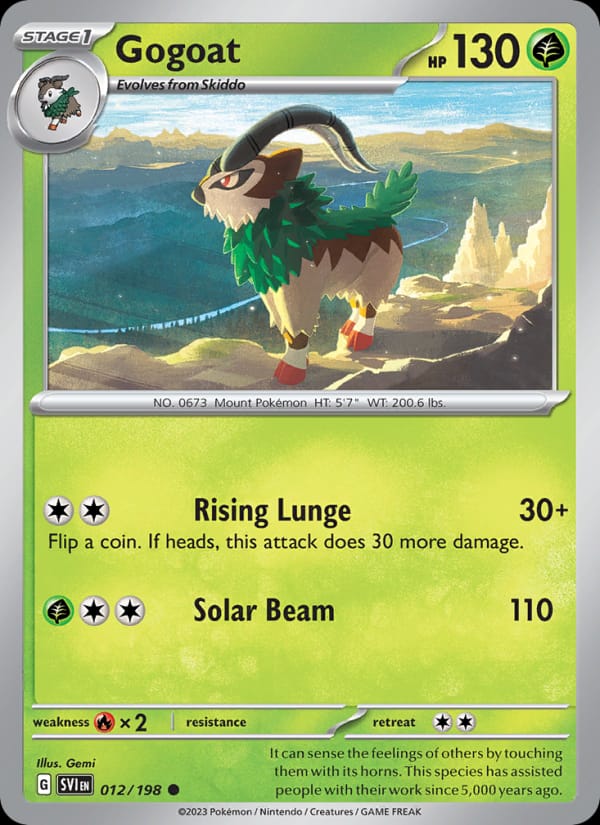 Gogoat 012/198 Scarlet & Violet Base Set Pokémon card