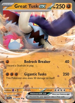 Great Tusk ex 123/198 Double Rare – Scarlet & Violet Base Set Pokémon card