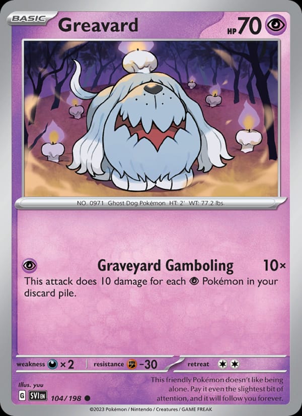 Greavard 104/198 Scarlet & Violet Base Set Pokémon card