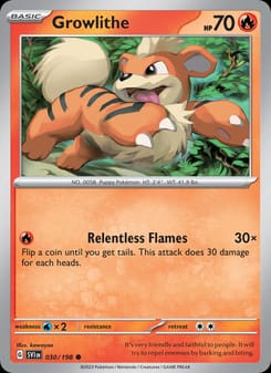 Growlithe 030/198 Common – Scarlet & Violet Base Set Pokémon card