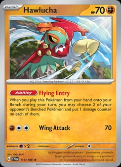 Hawlucha 118/198 Rare – Scarlet & Violet Base Set Pokémon card