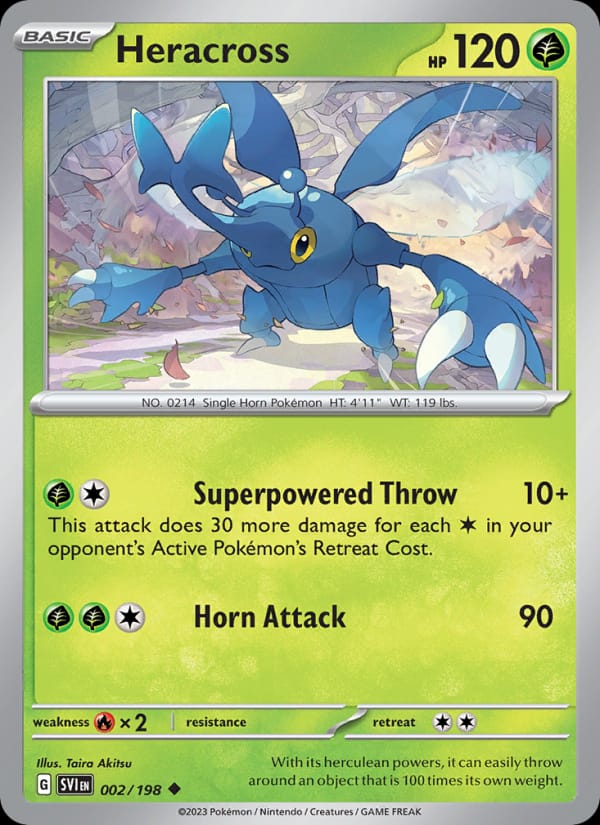 Heracross 002/198 Scarlet & Violet Base Set Pokémon card