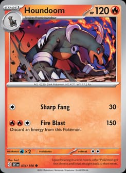 Houndoom 034/198 Common – Scarlet & Violet Base Set Pokémon card
