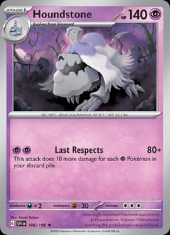 Houndstone 106/198 Rare – Scarlet & Violet Base Set Pokémon card