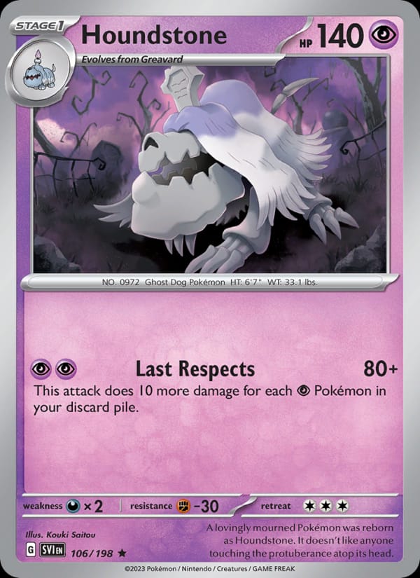 Houndstone 106/198 Scarlet & Violet Base Set Pokémon card