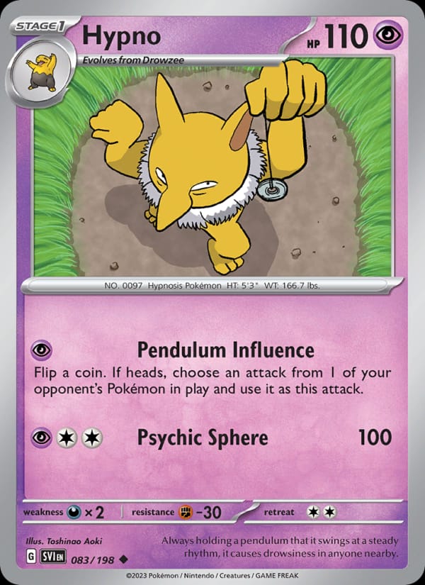 Hypno 083/198 Scarlet & Violet Base Set Pokémon card