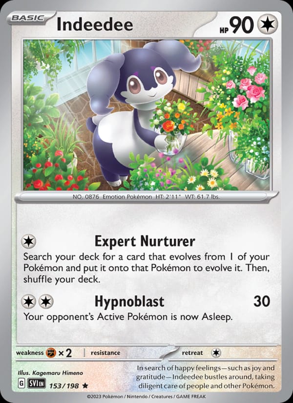 Indeedee 153/198 Scarlet & Violet Base Set Pokémon card