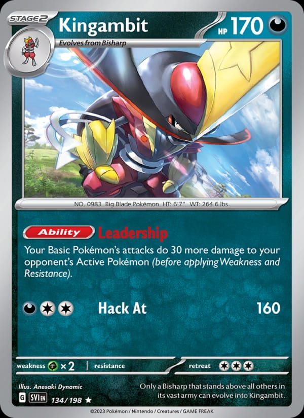 Kingambit 134/198 Scarlet & Violet Base Set Pokémon card