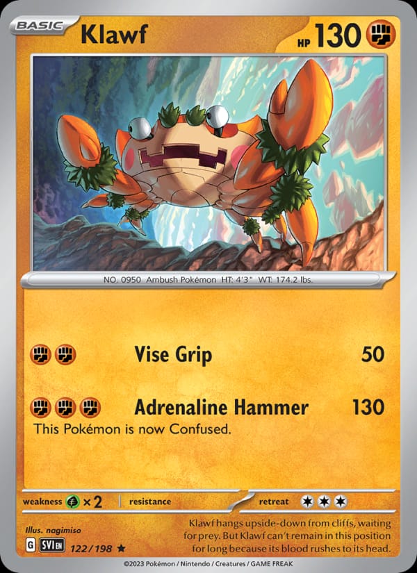 Klawf 122/198 Scarlet & Violet Base Set Pokémon card