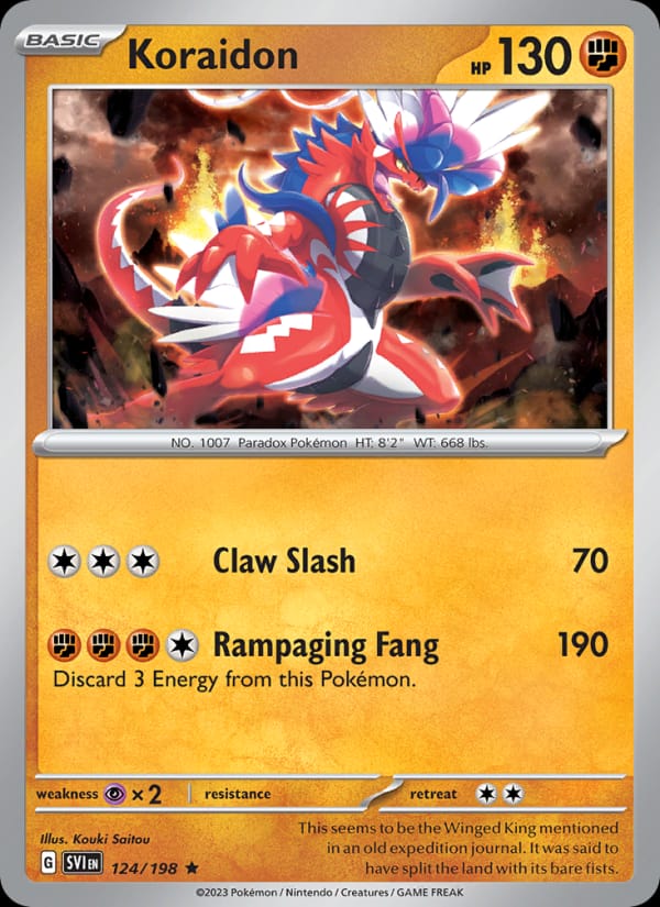 Koraidon 124/198 Scarlet & Violet Base Set Pokémon card