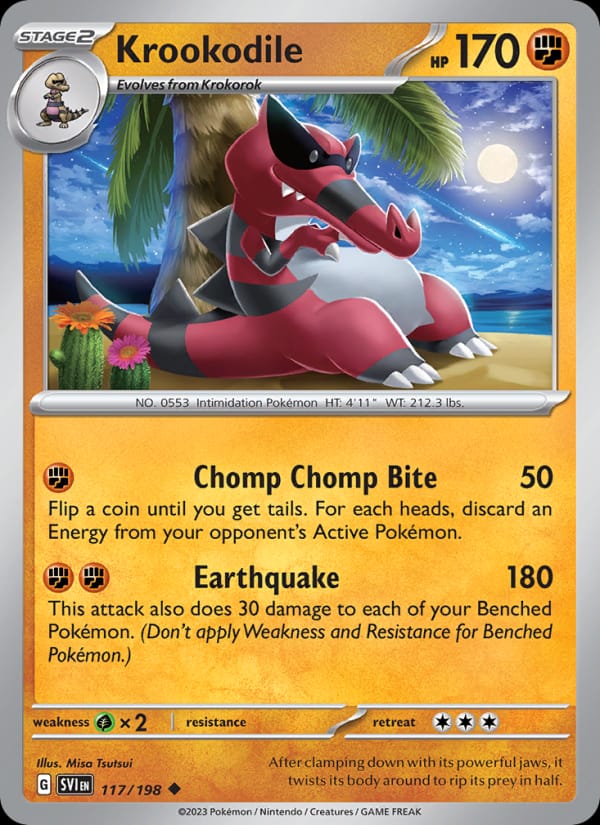 Krookodile 117/198 Scarlet & Violet Base Set Pokémon card