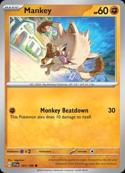 Mankey 107/198 Common – Scarlet & Violet Base Set Pokémon card