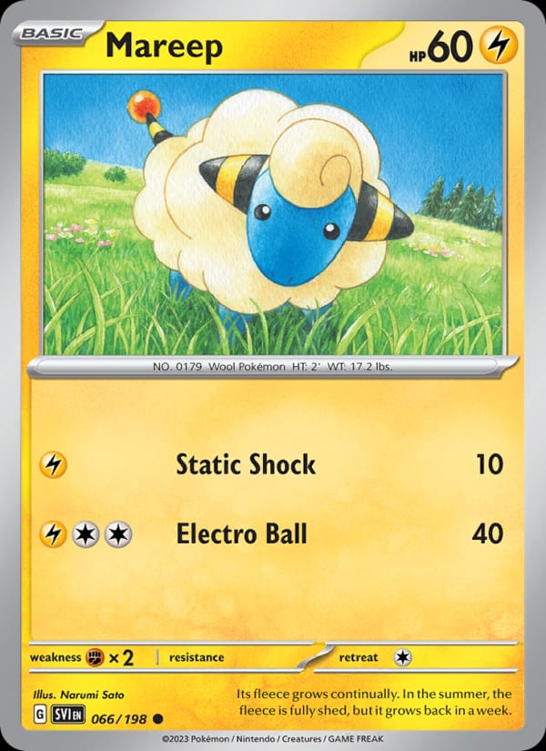 Mareep 066/198 Scarlet & Violet Base Set Pokémon card