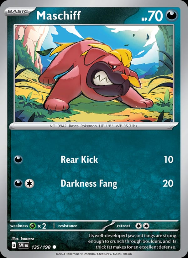 Maschiff 135/198 Scarlet & Violet Base Set Pokémon card
