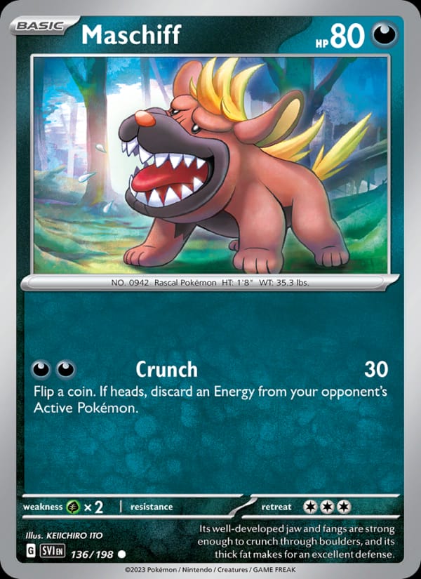 Maschiff 136/198 Scarlet & Violet Base Set Pokémon card