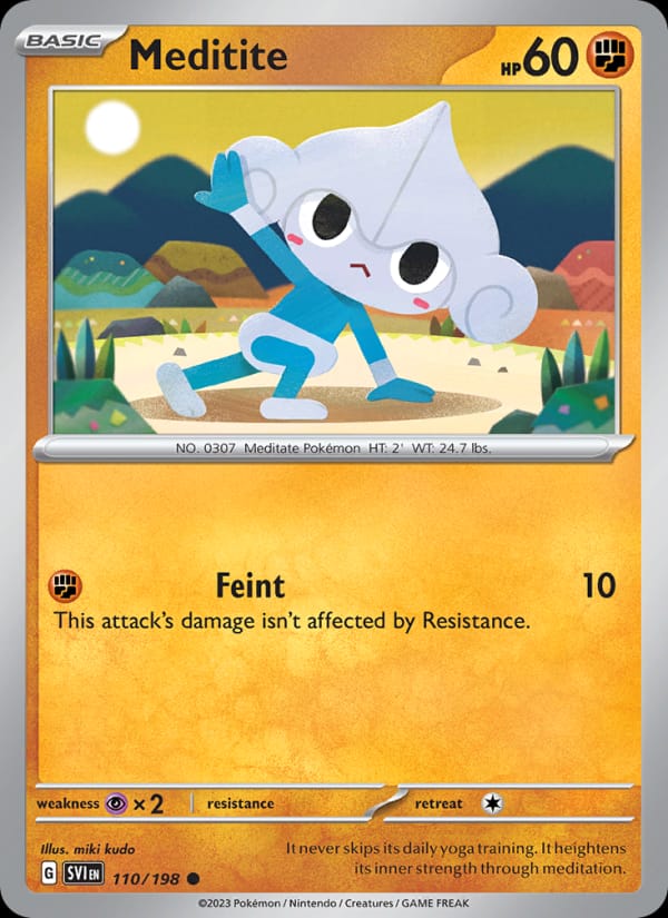 Meditite 110/198 Scarlet & Violet Base Set Pokémon card
