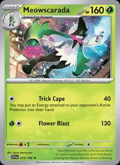 Meowscarada 015/198 Rare – Scarlet & Violet Base Set Pokémon card