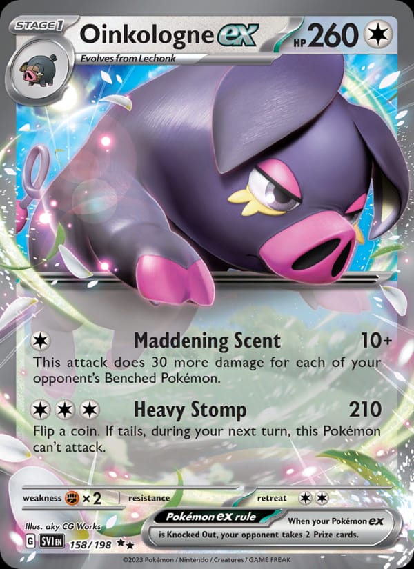 Oinkologne ex 158/198 Scarlet & Violet Base Set Pokémon card