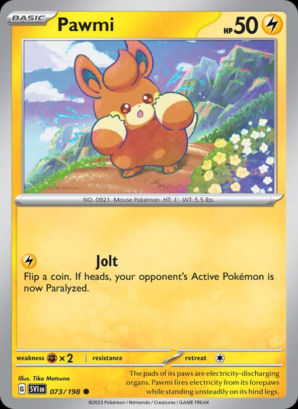 Pawmi 073/198 Scarlet & Violet Base Set Pokémon card
