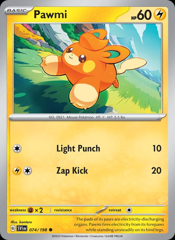 Pawmi 074/198 Scarlet & Violet Base Set Pokémon card
