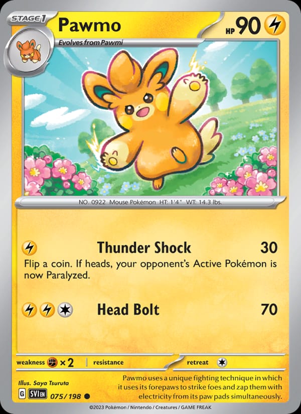 Pawmo 075/198 Scarlet & Violet Base Set Pokémon card