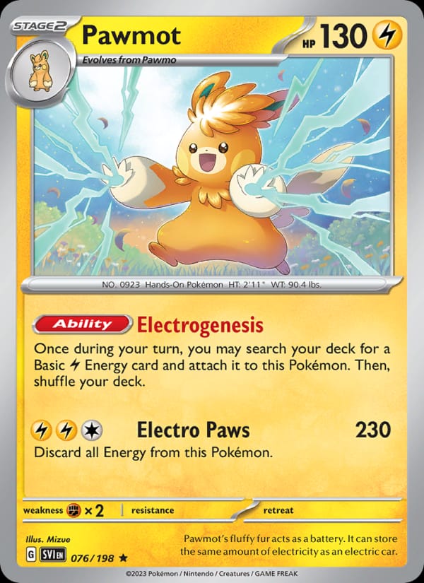 Pawmot 076/198 Scarlet & Violet Base Set Pokémon card