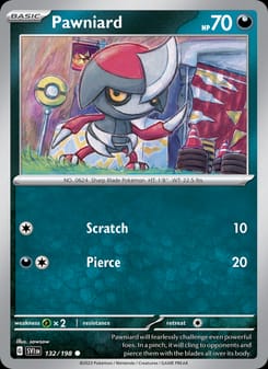 Pawniard 132/198 Common – Scarlet & Violet Base Set Pokémon card