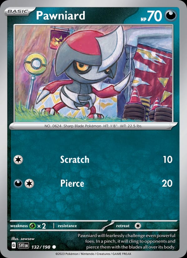Pawniard 132/198 Scarlet & Violet Base Set Pokémon card