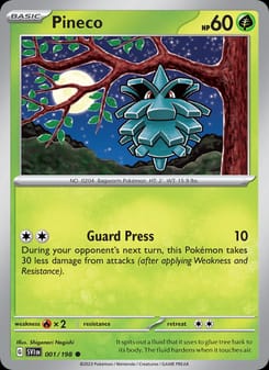 Pineco 001/198 Common – Scarlet & Violet Base Set Pokémon card