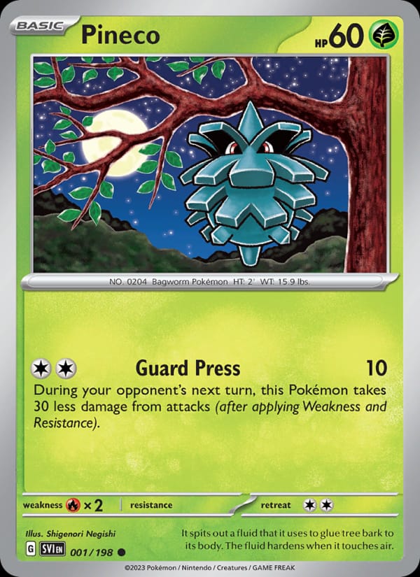 Pineco 001/198 Scarlet & Violet Base Set Pokémon card