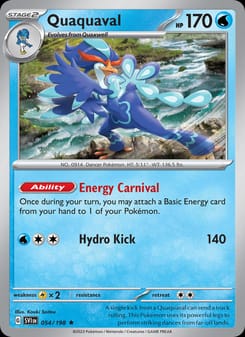 Quaquaval 054/198 Rare – Scarlet & Violet Base Set Pokémon card