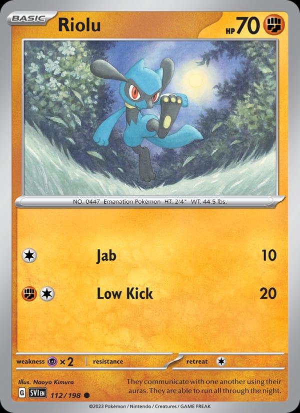 Riolu 112/198 Scarlet & Violet Base Set Pokémon card