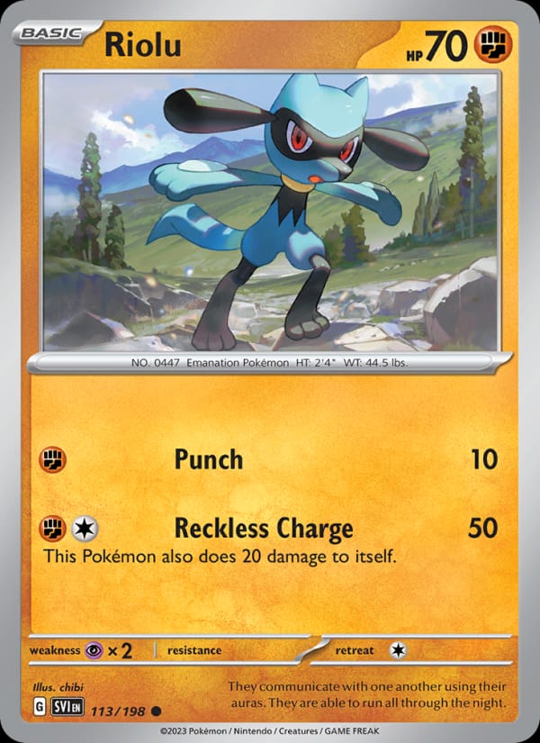 Riolu 113/198 Scarlet & Violet Base Set Pokémon card