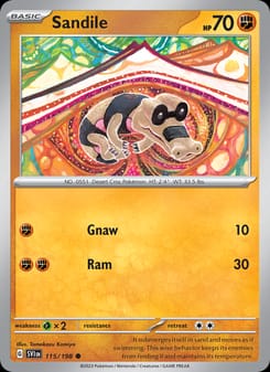Sandile 115/198 Common – Scarlet & Violet Base Set Pokémon card