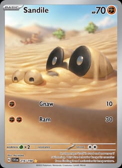 Sandile 216/198 Illustration Rare – Scarlet & Violet Base Set Pokémon card