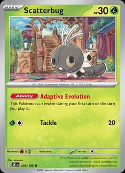 Scatterbug 008/198 Common – Scarlet & Violet Base Set Pokémon card