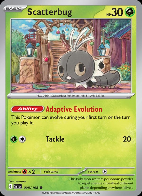 Scatterbug 008/198 Scarlet & Violet Base Set Pokémon card